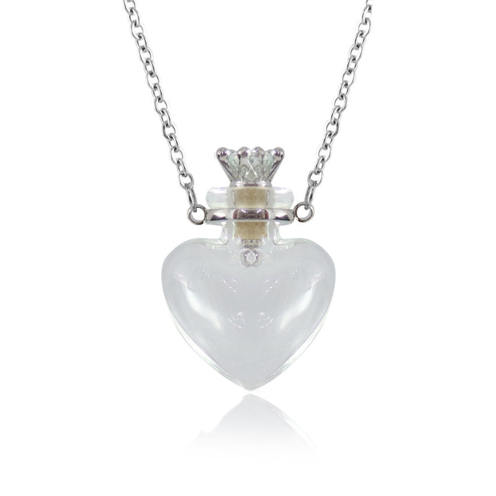 Transparent heart-shaped glass perfume blood bottle pendant necklace