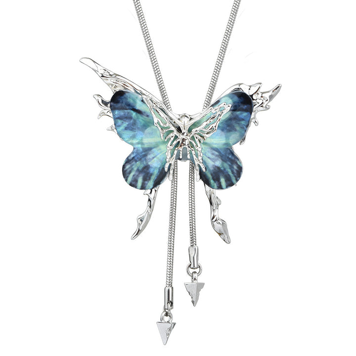 Interchangeable Butterfly Pendant Adjustable Necklace