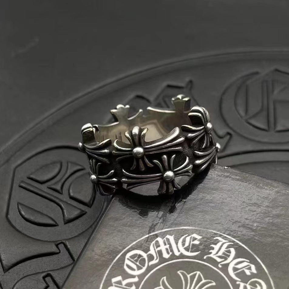 Vintage Cross Relief Ring for Men – Gothic Faith Statement Band