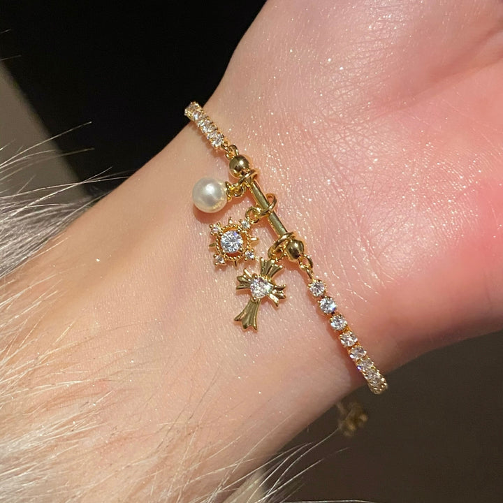Cross & Starburst Stackable Bracelet Set (Light Luxury Niche Exquisite Bracelet Set)