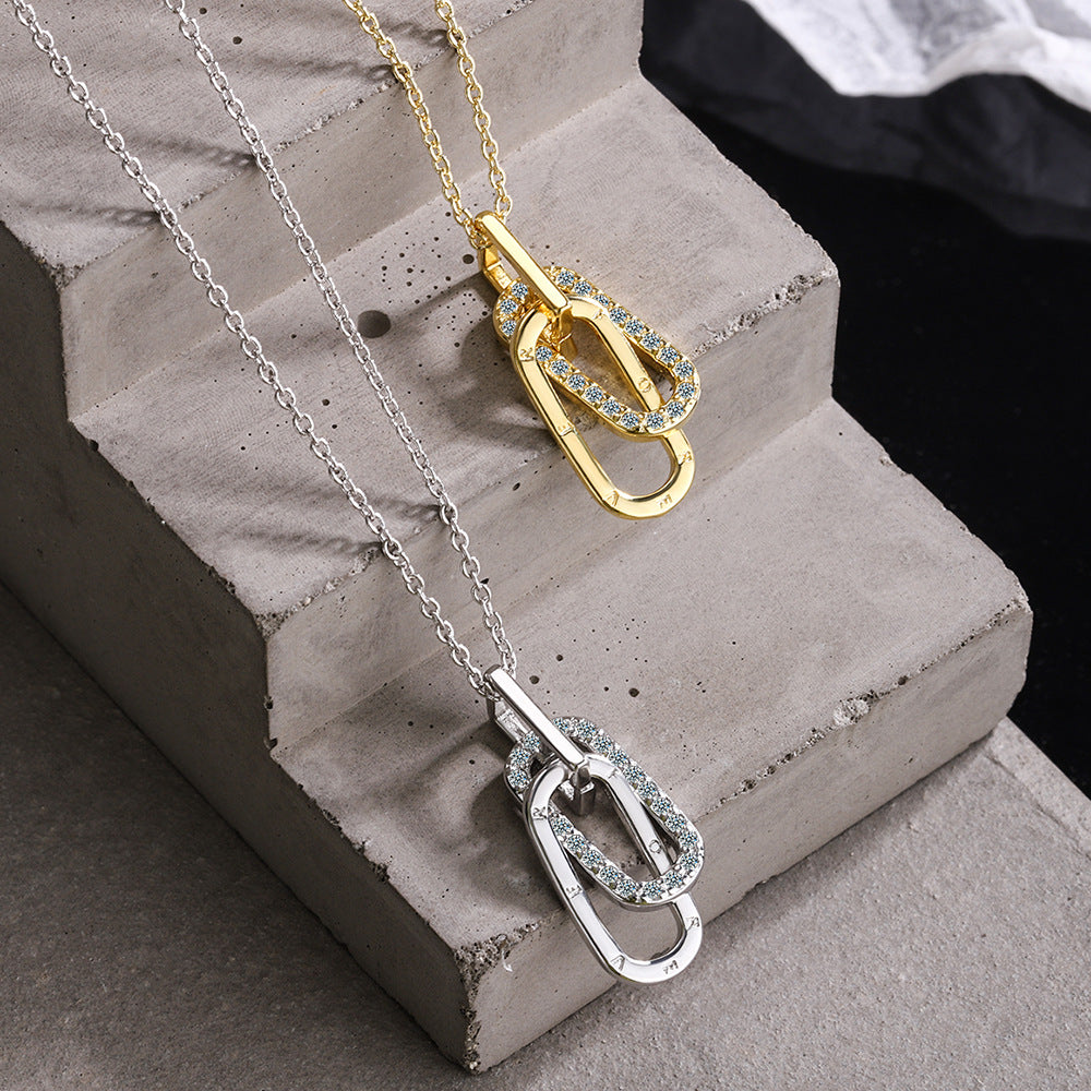 Minimalist Light Luxury Double-Loop Micro-Diamond Choker