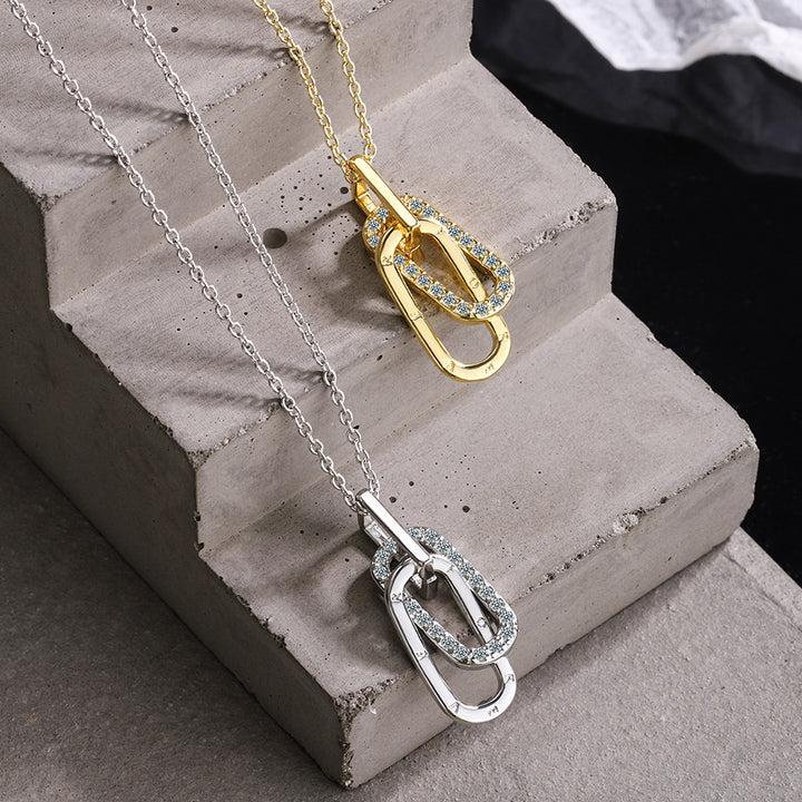 Minimalist Light Luxury Double-Loop Micro-Diamond Choker