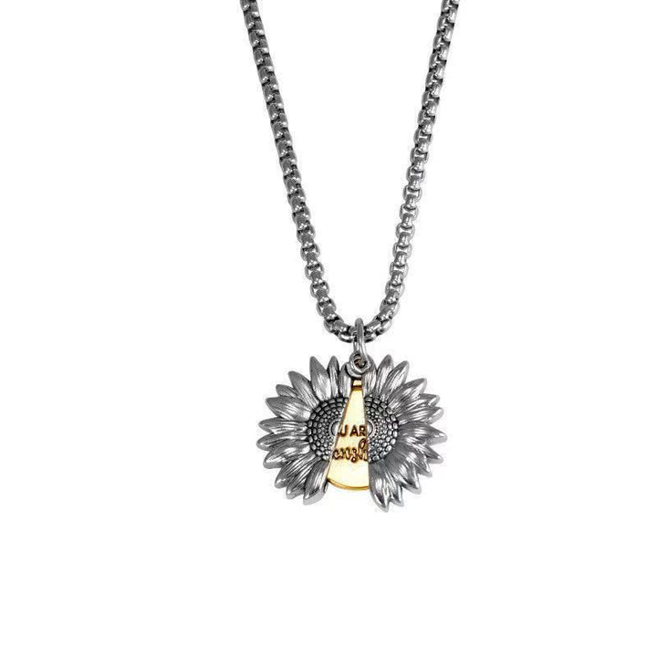 Fashion Creative Openable Sunflower Pendant Alloy Versatile Sweater Chain