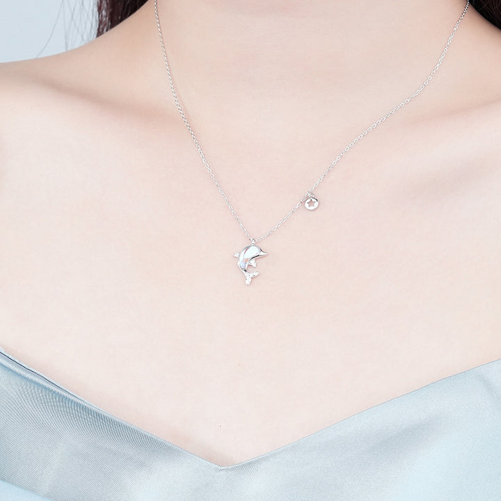 “Dolphin Love” S925 Sterling Silver Necklace