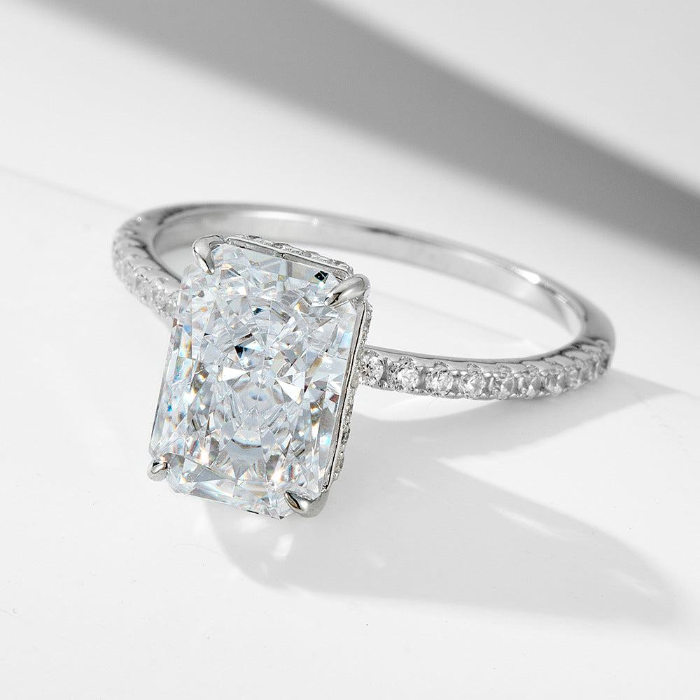 4-11 Size Square Diamond Ring (Luxury Elegant Multi-Color Style)