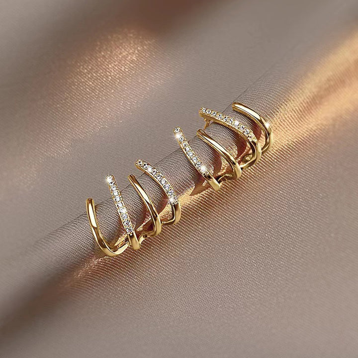 Wave Curve Diamond-Inlaid Earrings (Minimalist Agile Style Series)