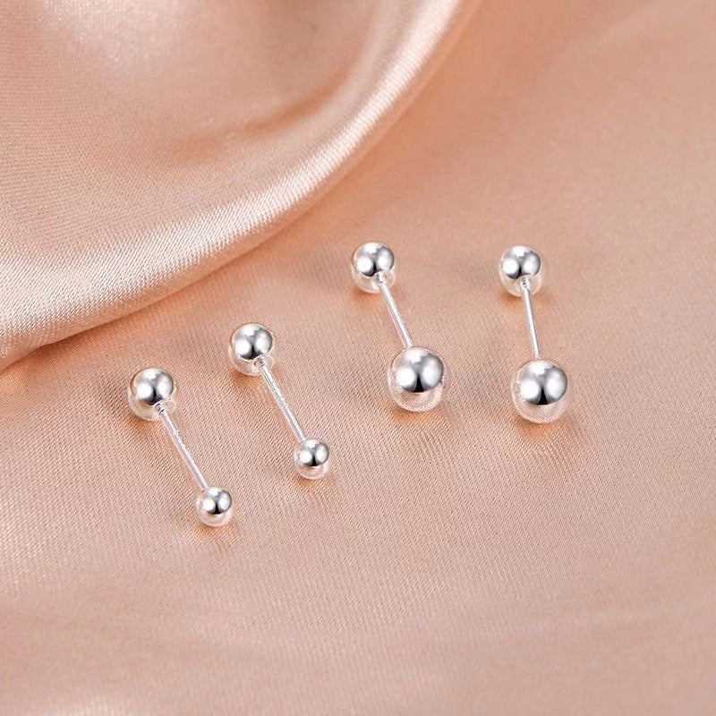 S925 Sterling Silver Mini Bead Stud Earrings for Women – Hypoallergenic Healing Ear Studs