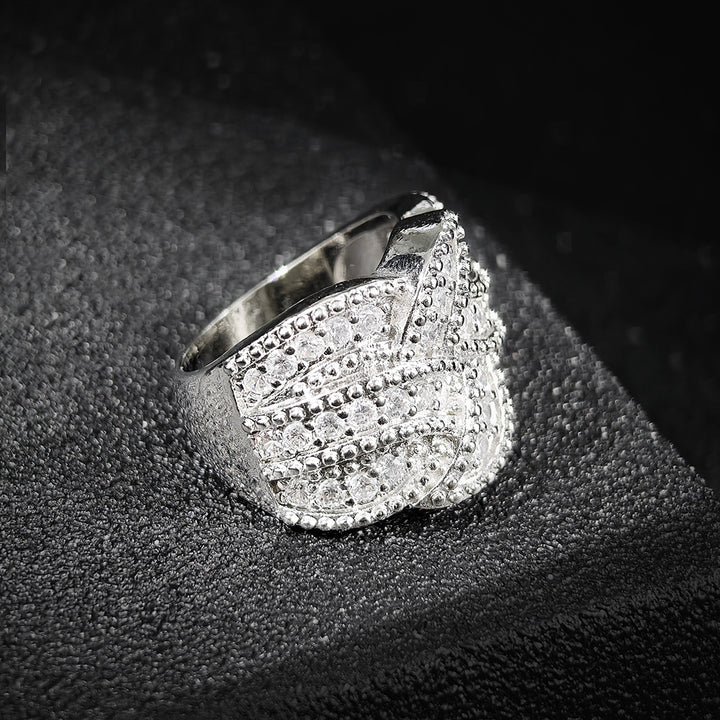 Full Diamond Braided Wide Ring (Cool Luxury Personalized Style)