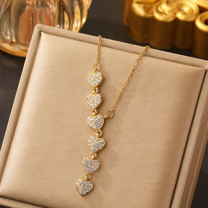 Pavé Starburst Linear Necklace (Light Luxury Niche Clavicle Chain)