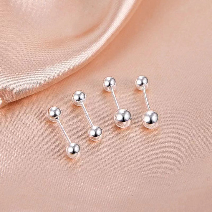 S925 Sterling Silver Mini Bead Stud Earrings for Women – Hypoallergenic Healing Ear Studs