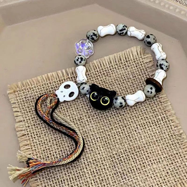Cute Ceramic Cat Bracelet for Girls – Elegant & Fresh Style Friendship Gift