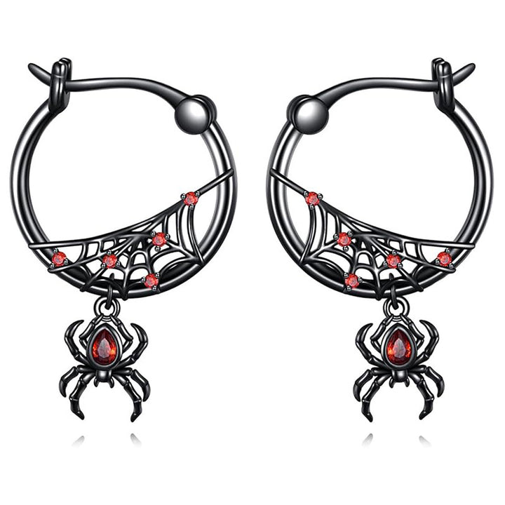 S925 Sterling Silver Spider Web Dangle Earrings for Women