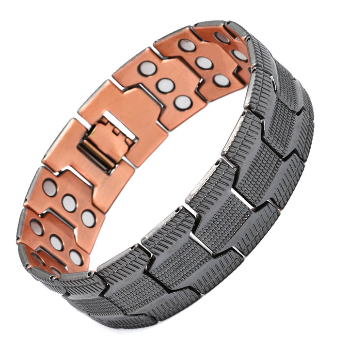 Vintage Copper Magnetic Bracelet for Men & Women, Triple-Row Detachable Magnetic Therapy Bangle