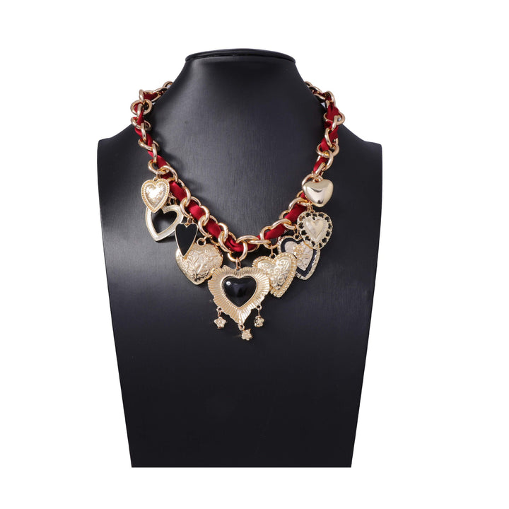 Creative Braided Chain Alloy Heart Pendant Necklace