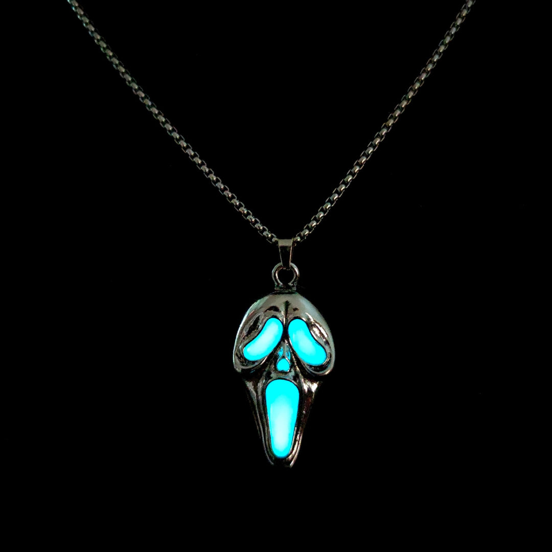 Colorful Glow-in-the-Dark Skull Pendant Necklace