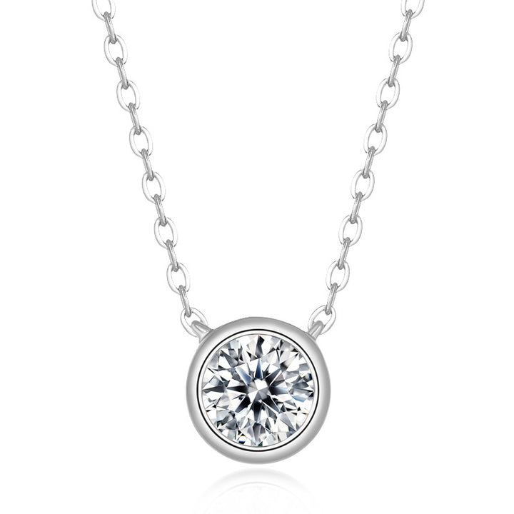 S925 Sterling Silver Rose Gold Plated Moissanite Pendant Necklace