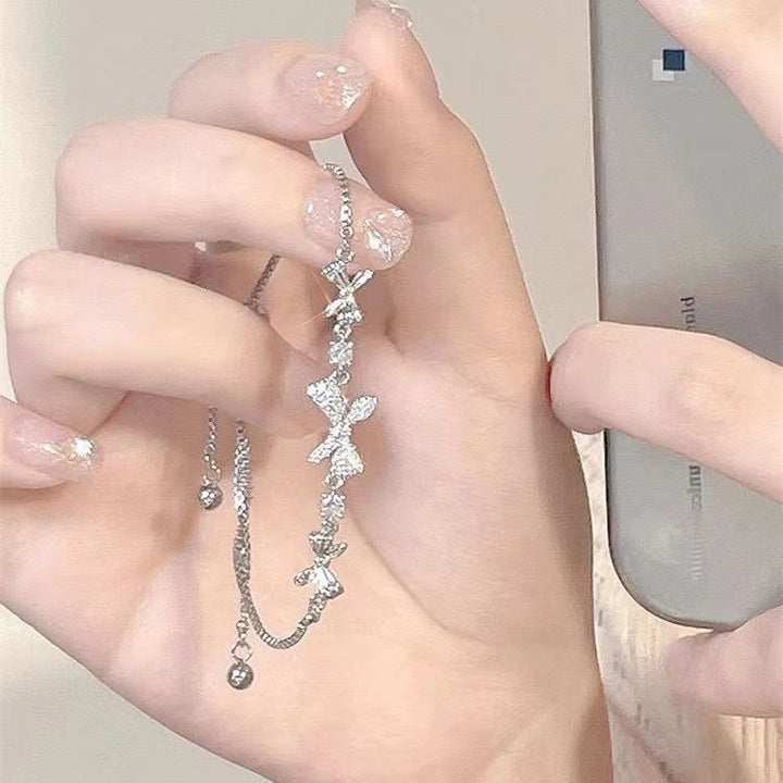 Women's Cubic Zirconia Bow Adjustable Pull Bracelet