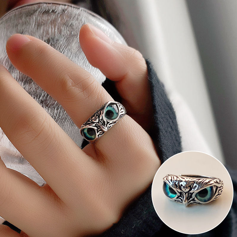 Owl Eyes Colored Pupil Ring Set (Light Luxury Niche Individual Band)