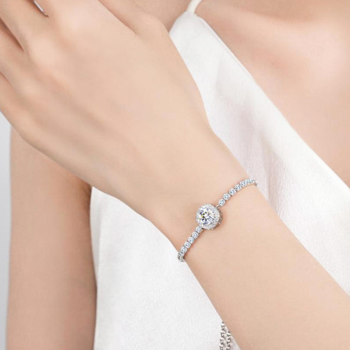Luxury S925 Sterling Silver Moissanite “Starlight” Bracelet for Women