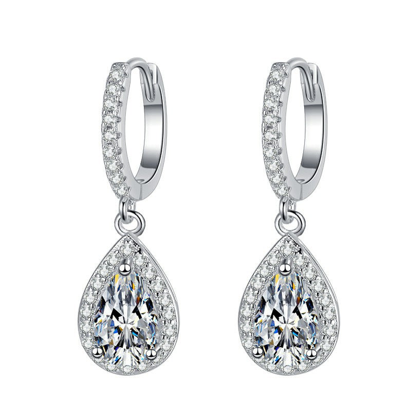Silver Base Full Diamond Multi-Shaped Pendant Earrings (Luxury Elegant Multi-Style)
