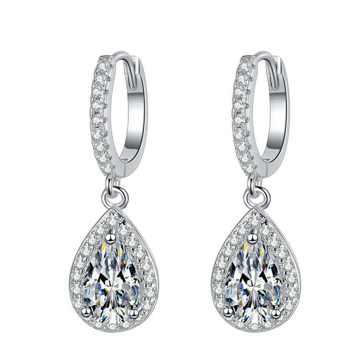 Silver Base Full Diamond Multi-Shaped Pendant Earrings (Luxury Elegant Multi-Style)