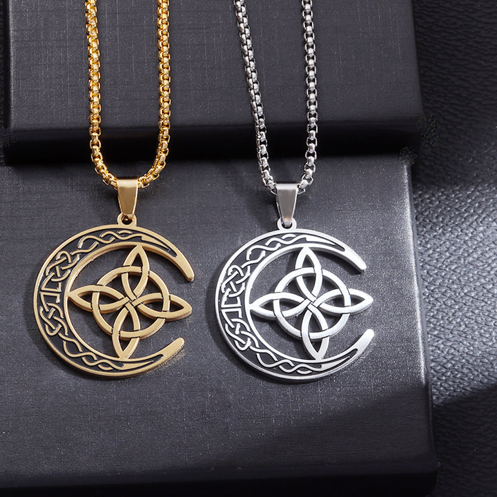 Vintage Celtic Witch Knot Hollow Pendant Street Style Necklace