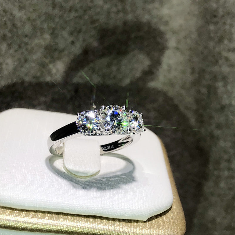 3-in-1 Open Diamond Ring - PT950 Eight Hearts Eight Arrows Adjustable Women's Ring