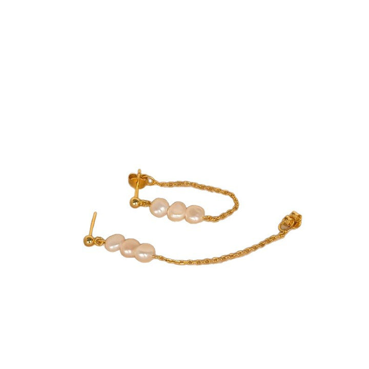 Vintage Pearl Tassel Drop Earrings for Women – Elegant & Chic Design