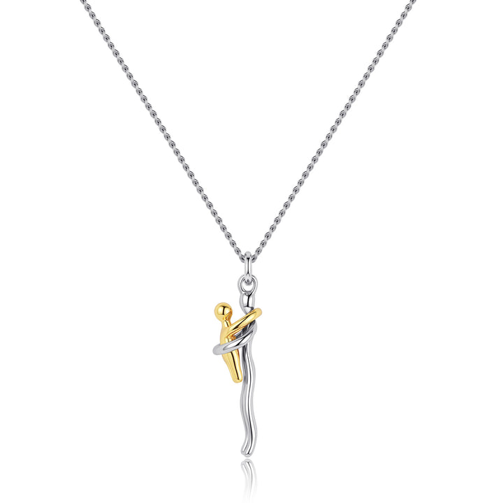 Elegant Mother and Child Embrace Pendant Necklace