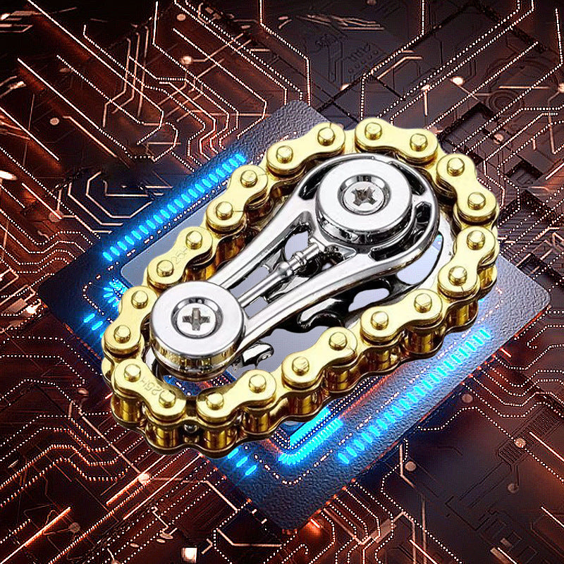Gear Chain Metal Fidget Spinner (Stress-Relief High-Tech Creative Finger Toy)