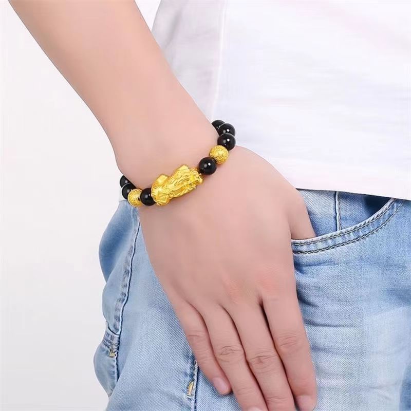 Obsidian Pixiu Fortune Bracelet (Light Luxury Niche Luck Beaded Bracelet)