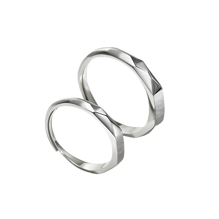 925 Sterling Silver “In the Name of Light” Projection Couple Rings