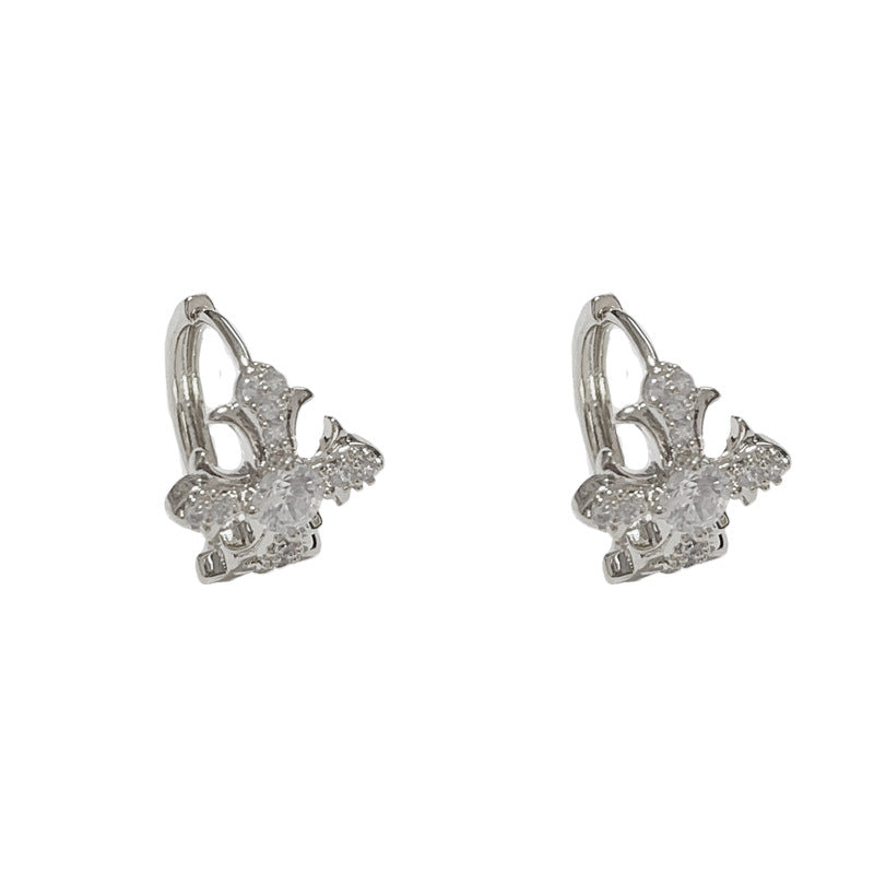Vintage Cross Pavé Huggie Earring Set (Light Luxury Niche Edgy Earrings)