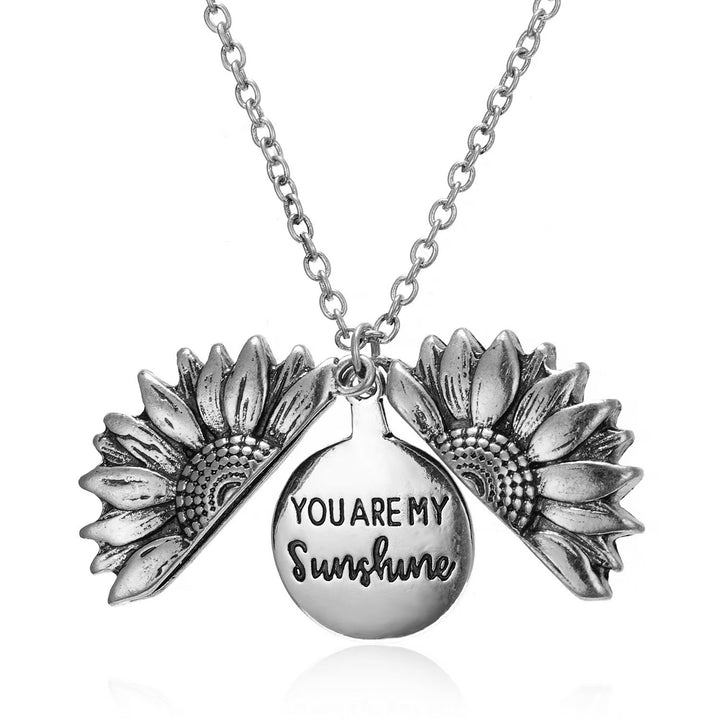 Fashion Creative Openable Sunflower Pendant Alloy Versatile Sweater Chain
