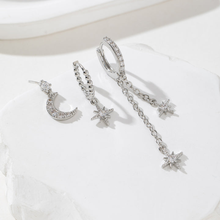 Zircon Butterfly, Flower, Star & Moon Earring Set – Elegant Luxury Style