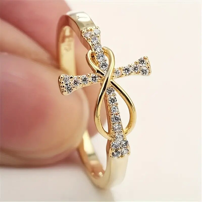 Stylish Zircon Cross Ring for Women