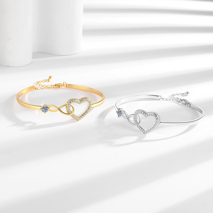 Infinity Heart Micro-Diamond Couple Bracelet (Romantic Luxury Bond Style)