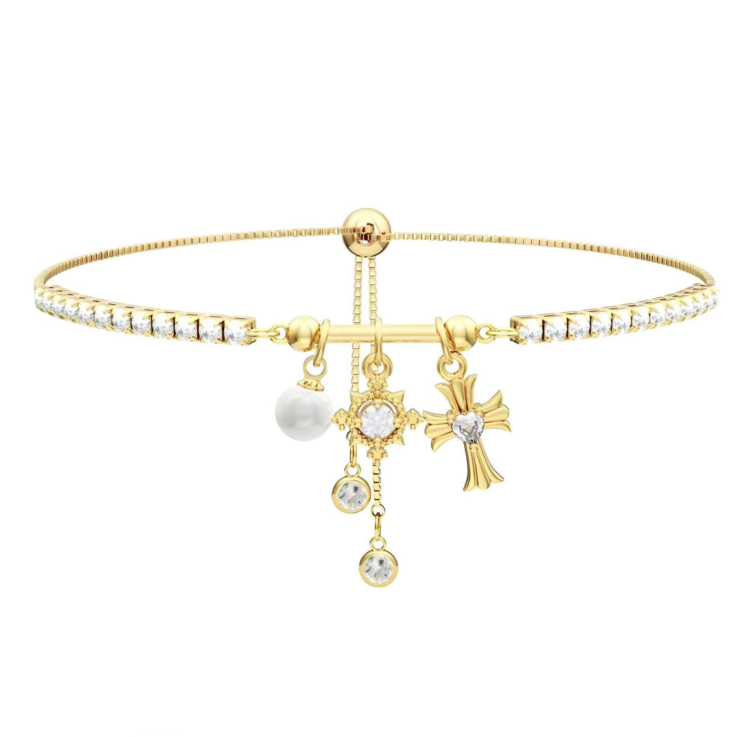 Cross & Starburst Stackable Bracelet Set (Light Luxury Niche Exquisite Bracelet Set)