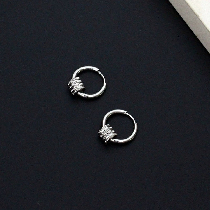 Pavé "Waistline" Stackable Hoop Earrings Set (Dual-Style Daily Jewelry)