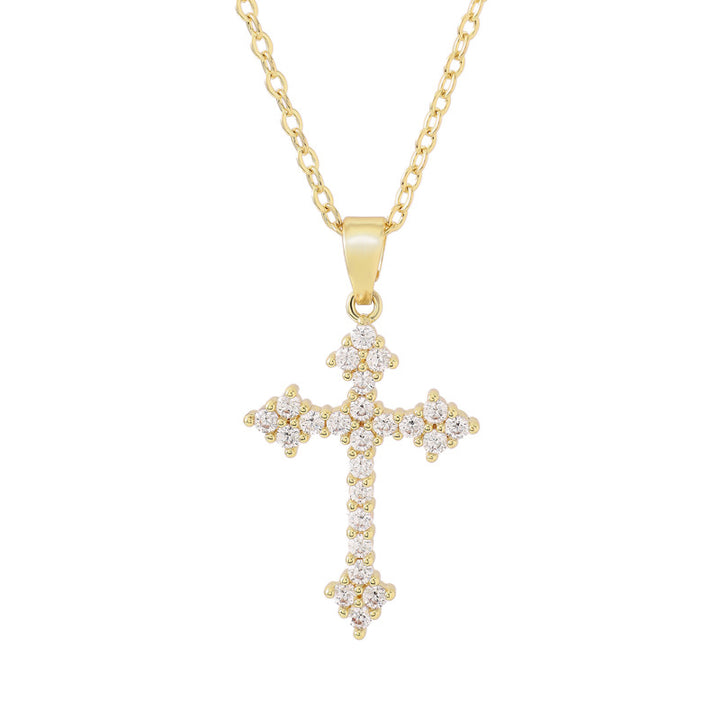 S925 Sterling Silver Full Diamond Cross Necklace – Hip-Hop Minimalist Unisex Design