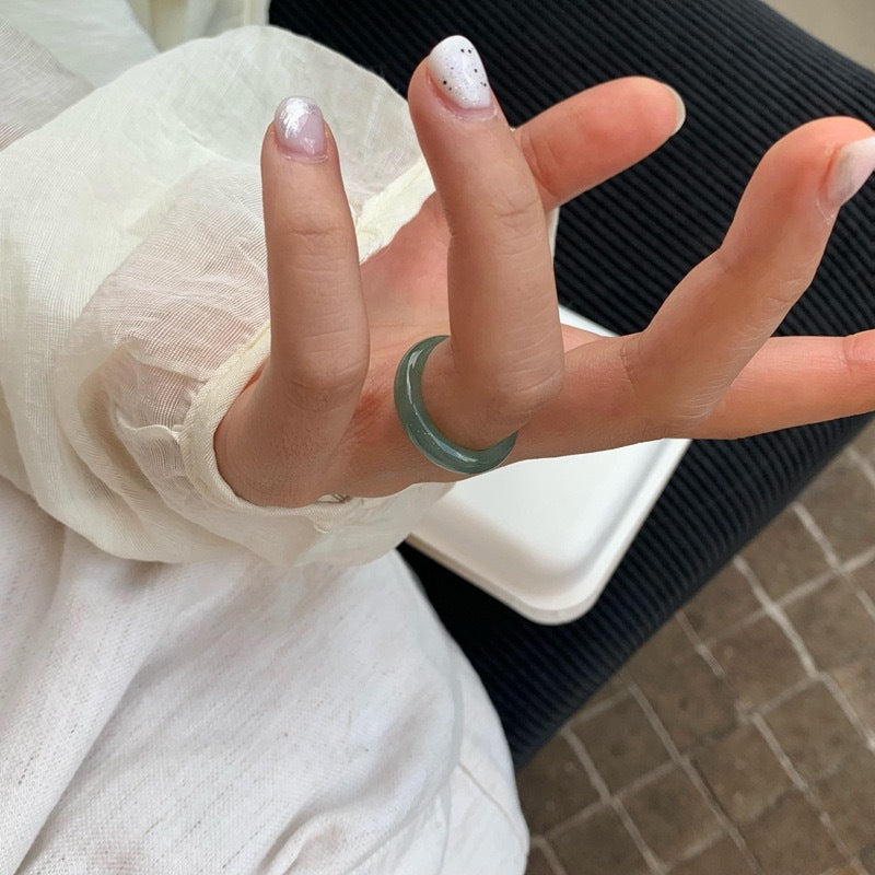 Minimalist Jade Ring for Women