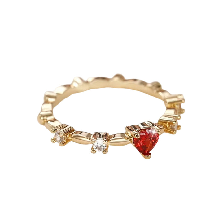 Heart Gemstone Band Set (Light Luxury Niche Romantic Ring)