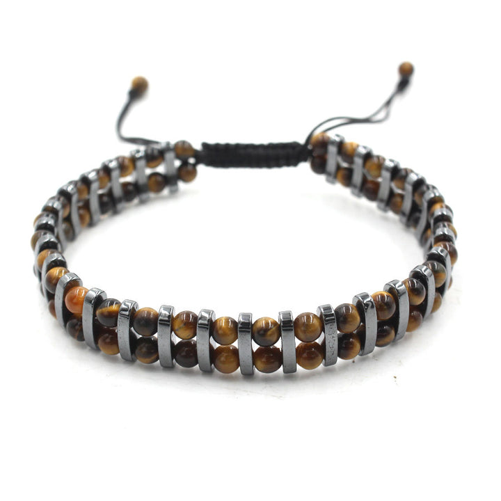 Tiger Eye Stone Woven Magnetic Bracelet (Strength & Protection Style Series)