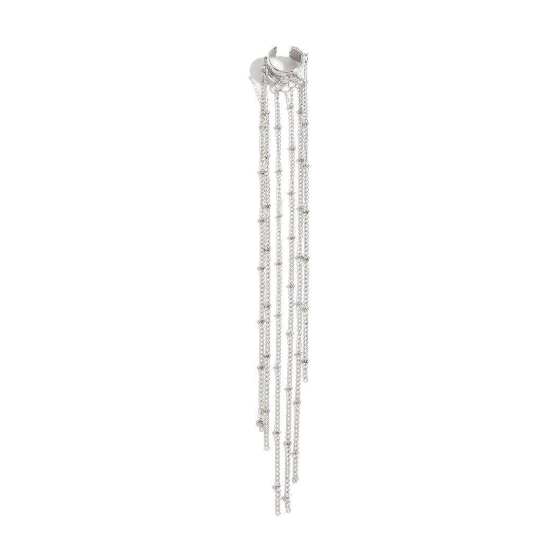 Multi-Style Long Tassel Non-Pierced Ear Cuffs, Various Chain Star & Bead Dangle Minimal Ear Clips in Gold & Silver