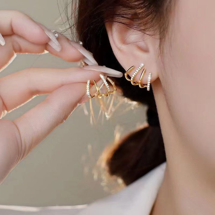 Wave Curve Diamond-Inlaid Earrings (Minimalist Agile Style Series)
