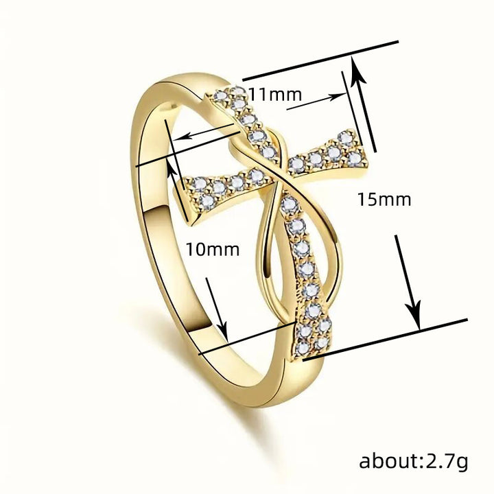 Stylish Zircon Cross Ring for Women