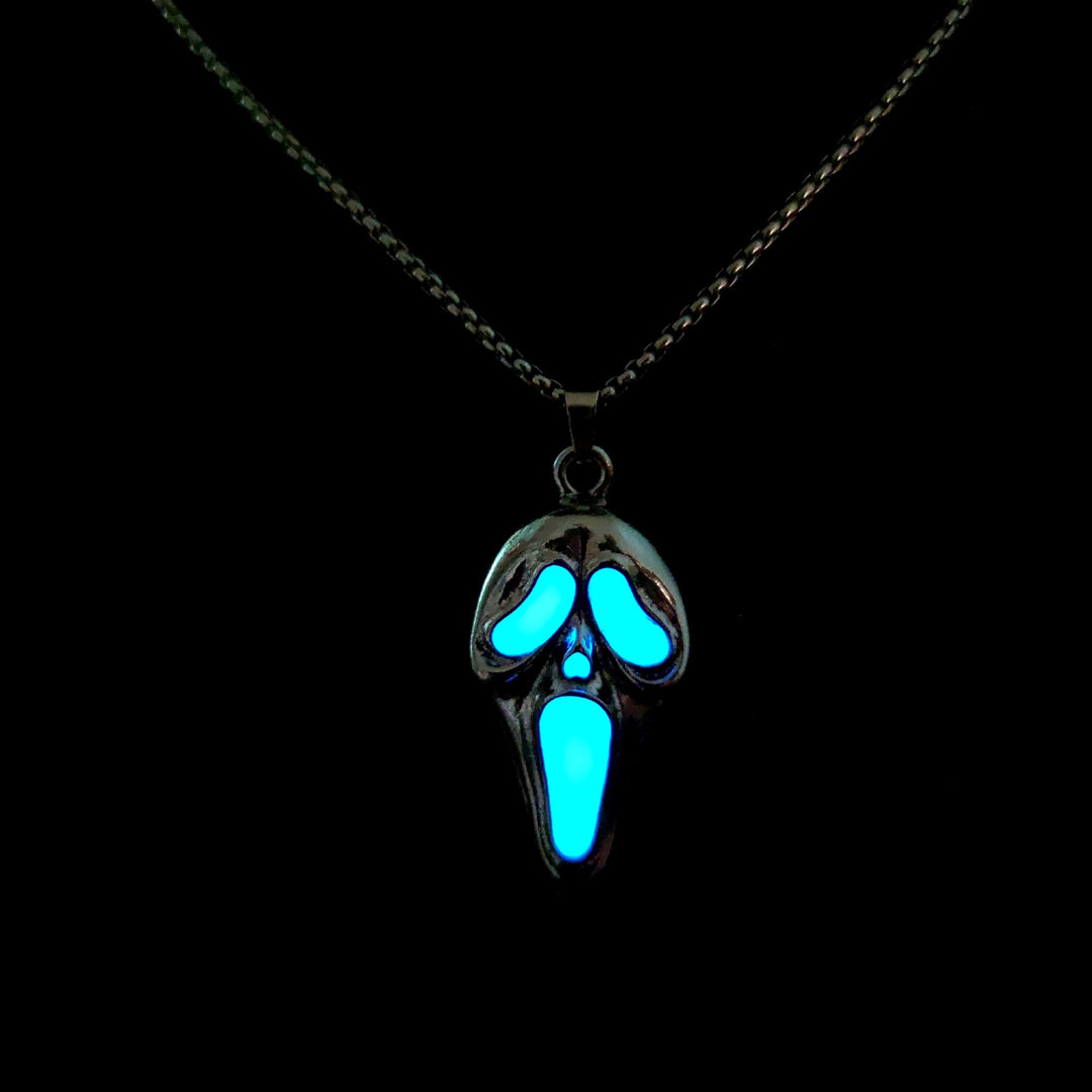 Colorful Glow-in-the-Dark Skull Pendant Necklace