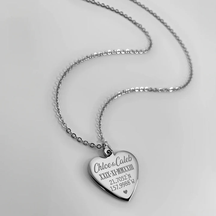 Titanium Steel Heart Custom Photo & Engraving Pendant (Memorial Fashion Style)