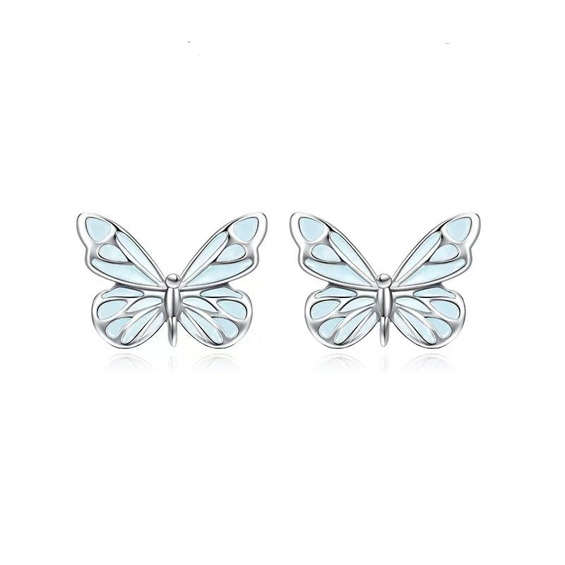 Iridescent Fluorescent Enamel Butterfly Jewelry Set (Fresh Girlish Heart Light Luxury Style)