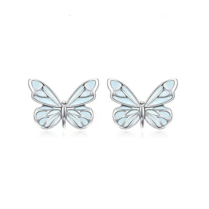 Iridescent Fluorescent Enamel Butterfly Jewelry Set (Fresh Girlish Heart Light Luxury Style)